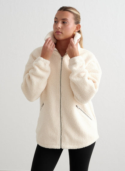 Almond White Pile Jacket