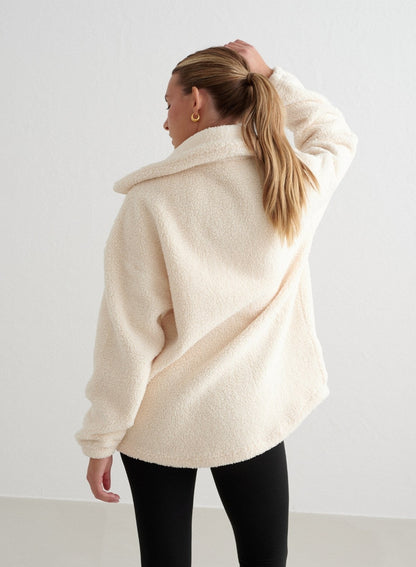 Almond White Pile Jacket